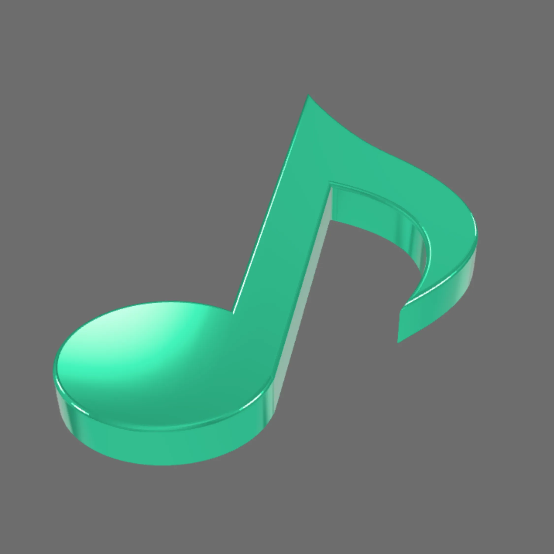 光沢・エメラルドグリーンの音符